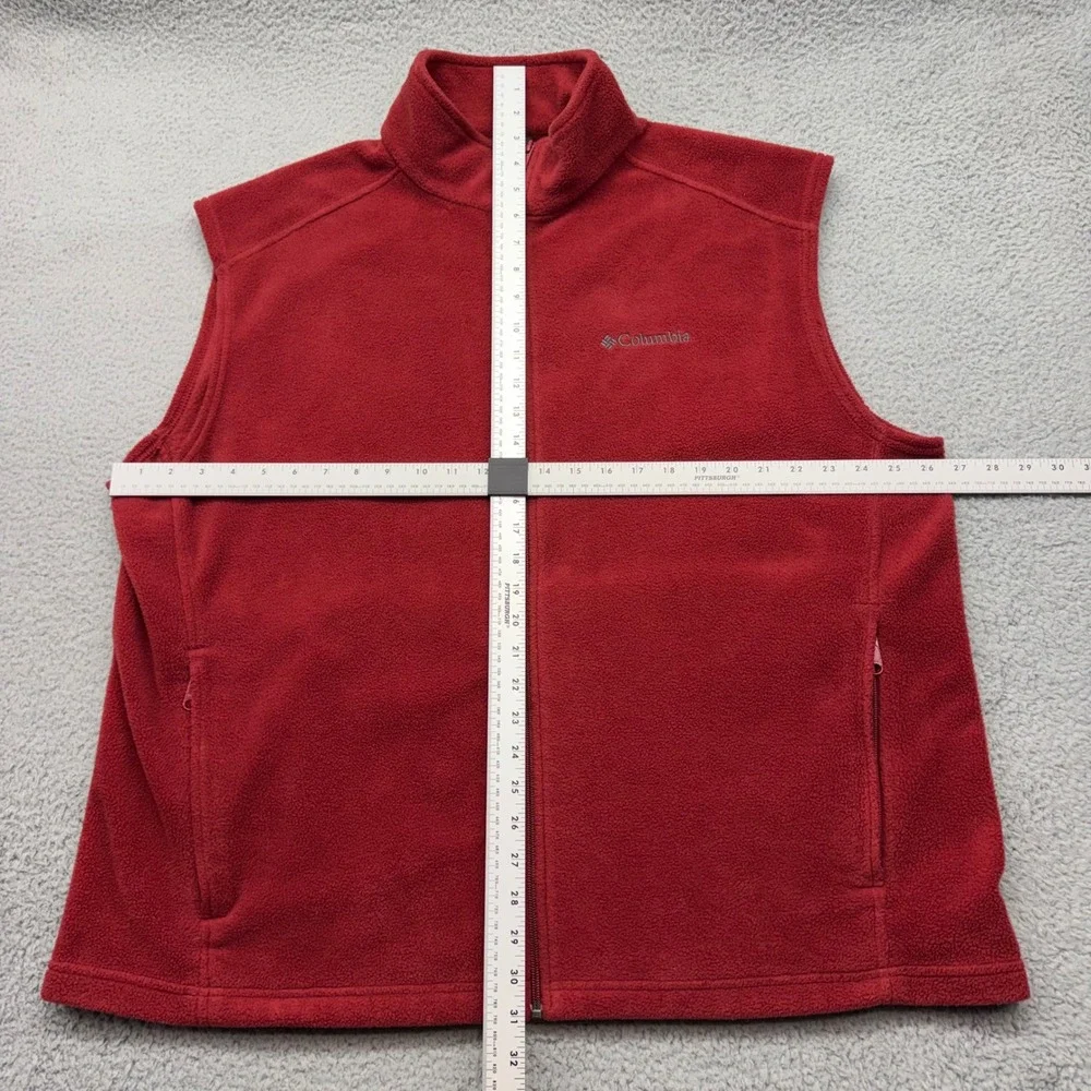 Columbia WM6747‎ Mens Size XXL Red Cathedral Peak II Full-Zip Fleece Vest